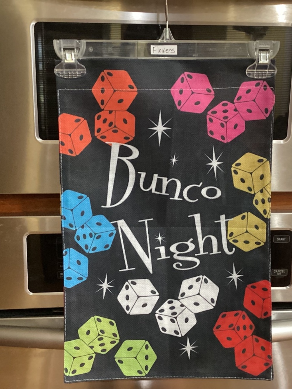 NEW Burlap Double Sided Garden Flag, Bunco Night